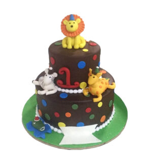 2 Tier Jungle Theme Cake