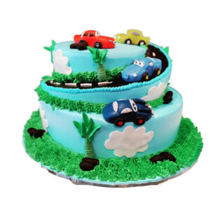 2 Tier Car Racing Cake