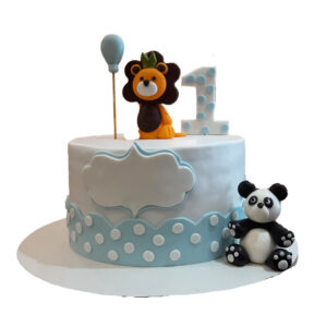 Lion and Panda Cake