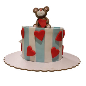 Teddy with Hearts Cake