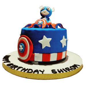 Captain America Theme Cake by 15 AD Bakery