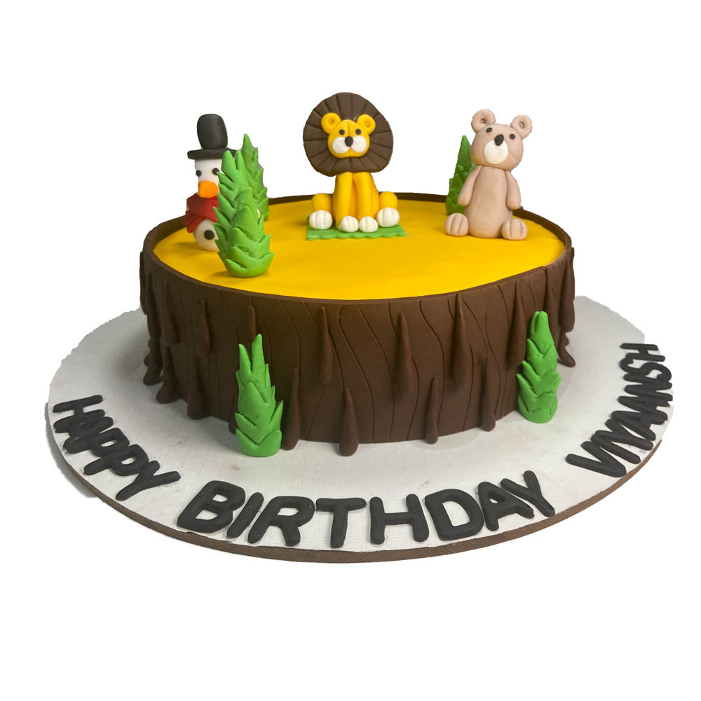 Jungle Theme Fondant Cake by 15 AD Bakery
