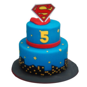 Superman 2 Tier Cake by 15 AD Bakery