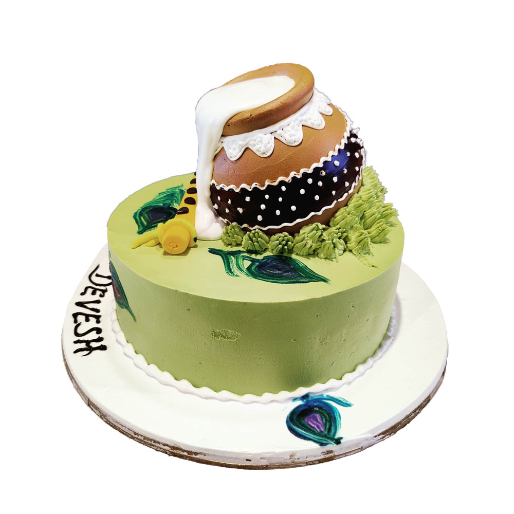 Janmasthami Matki Cake