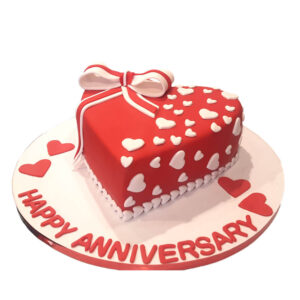 Heart tided with Ribbon Cake