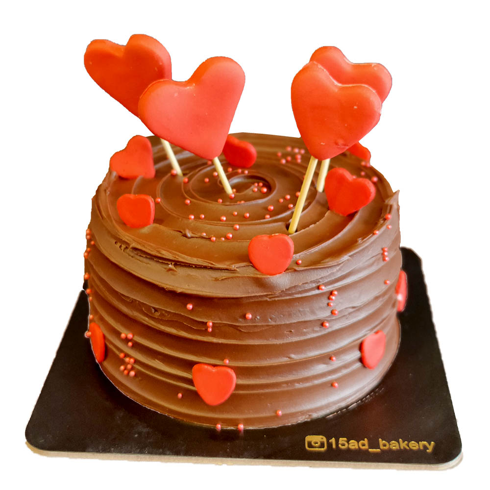 Chocolate Cake with Hearts