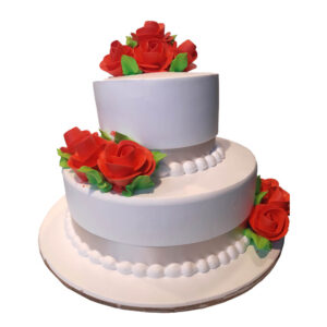 2 Tier Red Floral Cake