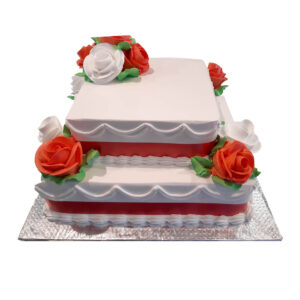 2 Tier Floral Squire Cake