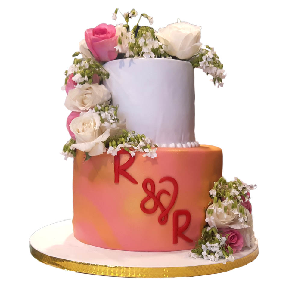 2 Tier Fresh Flower Cake
