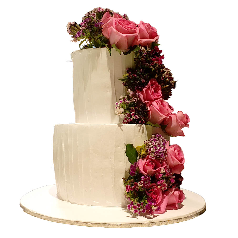 2 Tier Fresh Flower Cake