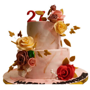 2 Tier Floral Cake