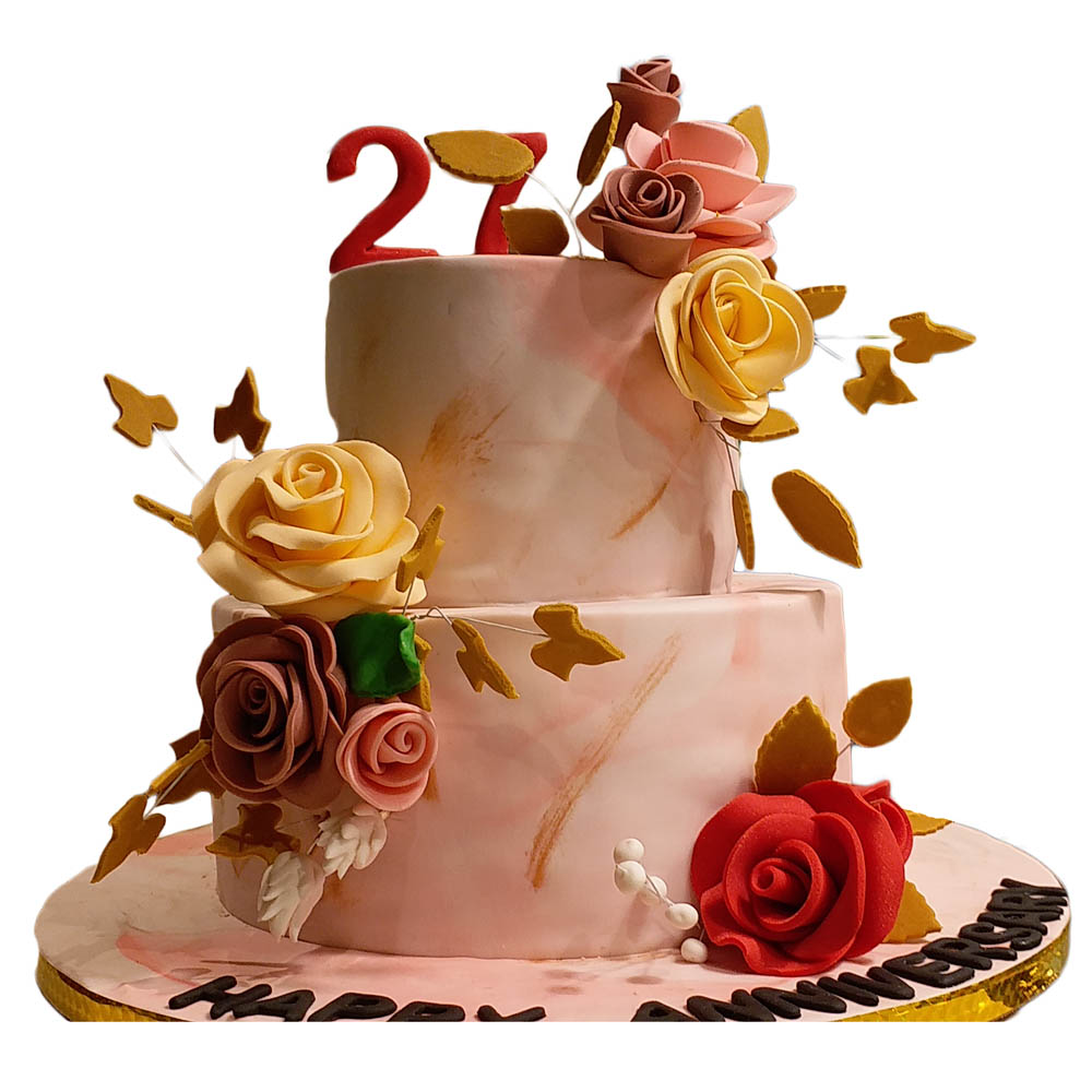 2 Tier Floral Cake