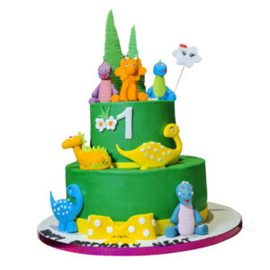 2 Tier Dinosaur Theme Cake