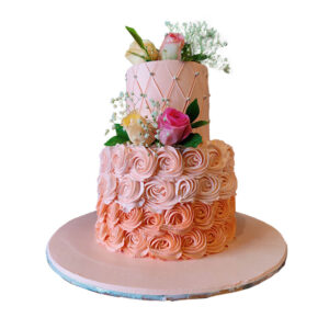 2 Tier Floral Cake