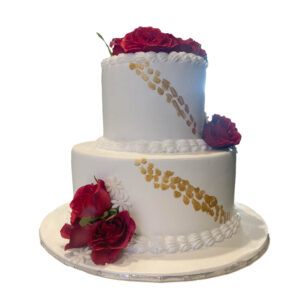 2 Tier Fresh Flower White Cake