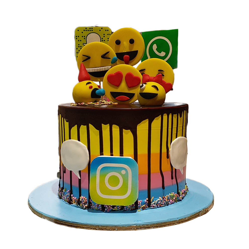 Social Media Emoji Cake