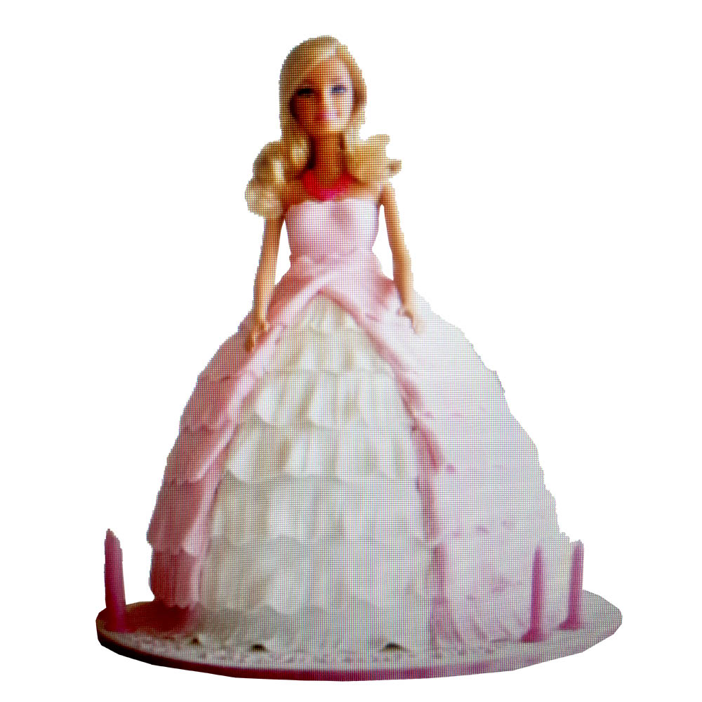 White & Pink Doll Cake