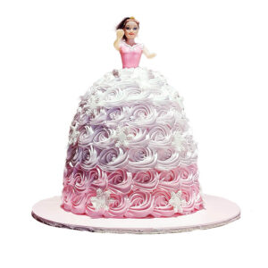 Pink & White Doll Cake