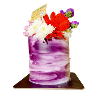 Purple Fresh Flower Cake