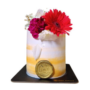 Yellow & White Fresh Flower Cake