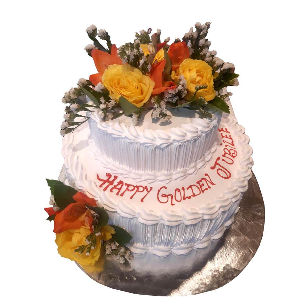 2 Tier Fresh Flower Cake