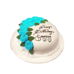 White Round Floral Cake