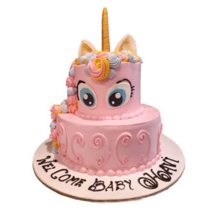 2 Tier Unicorn Theme Cake