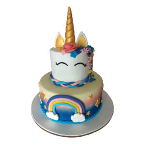 2 Tier Unicorn Theme Cake
