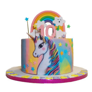 Unicorn and Rainbow Theme Cake