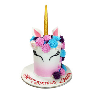 Blushing Unicorn Theme Cake